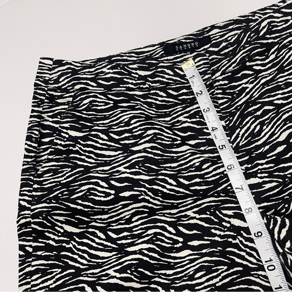 SANDRO Zebra Striped Ankle Crop Trouser - Picture 5 of 7
